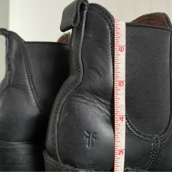 Frye SABRINA Chunky Heeled Chelsea Boots in Black Leather *USA* - Picture 7 of 12